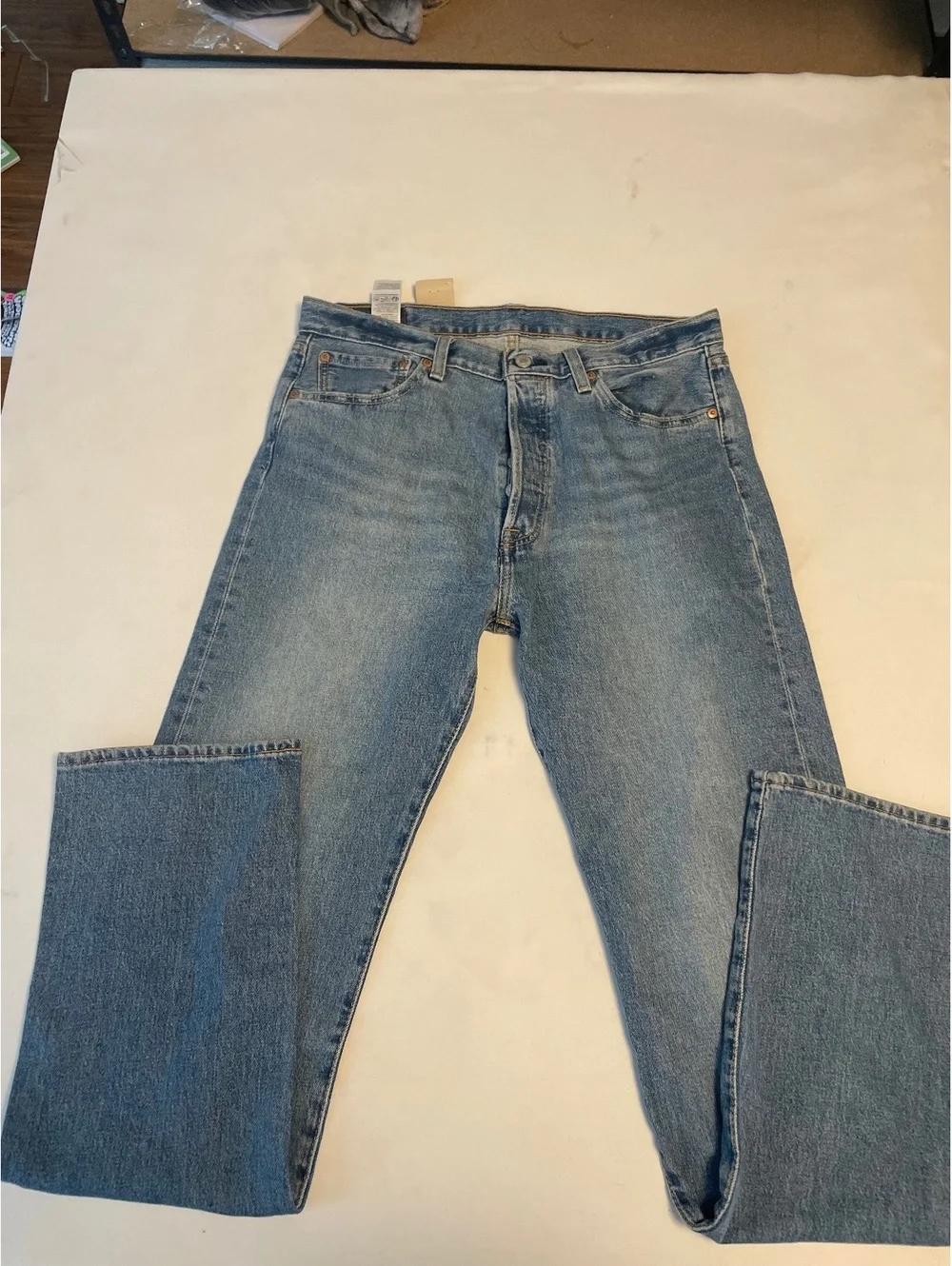 Nwt Levi's 501 Classic Fit Blue Denim Jeans W34 L36